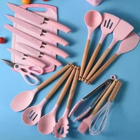 Kit Completo Jogo Utensílios de Cozinha Moderno 19 Peças