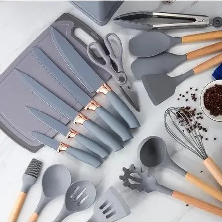 Kit Completo Jogo Utensílios de Cozinha Moderno 19 Peças